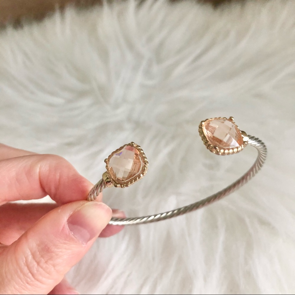 Thin Cable Stone Cuff